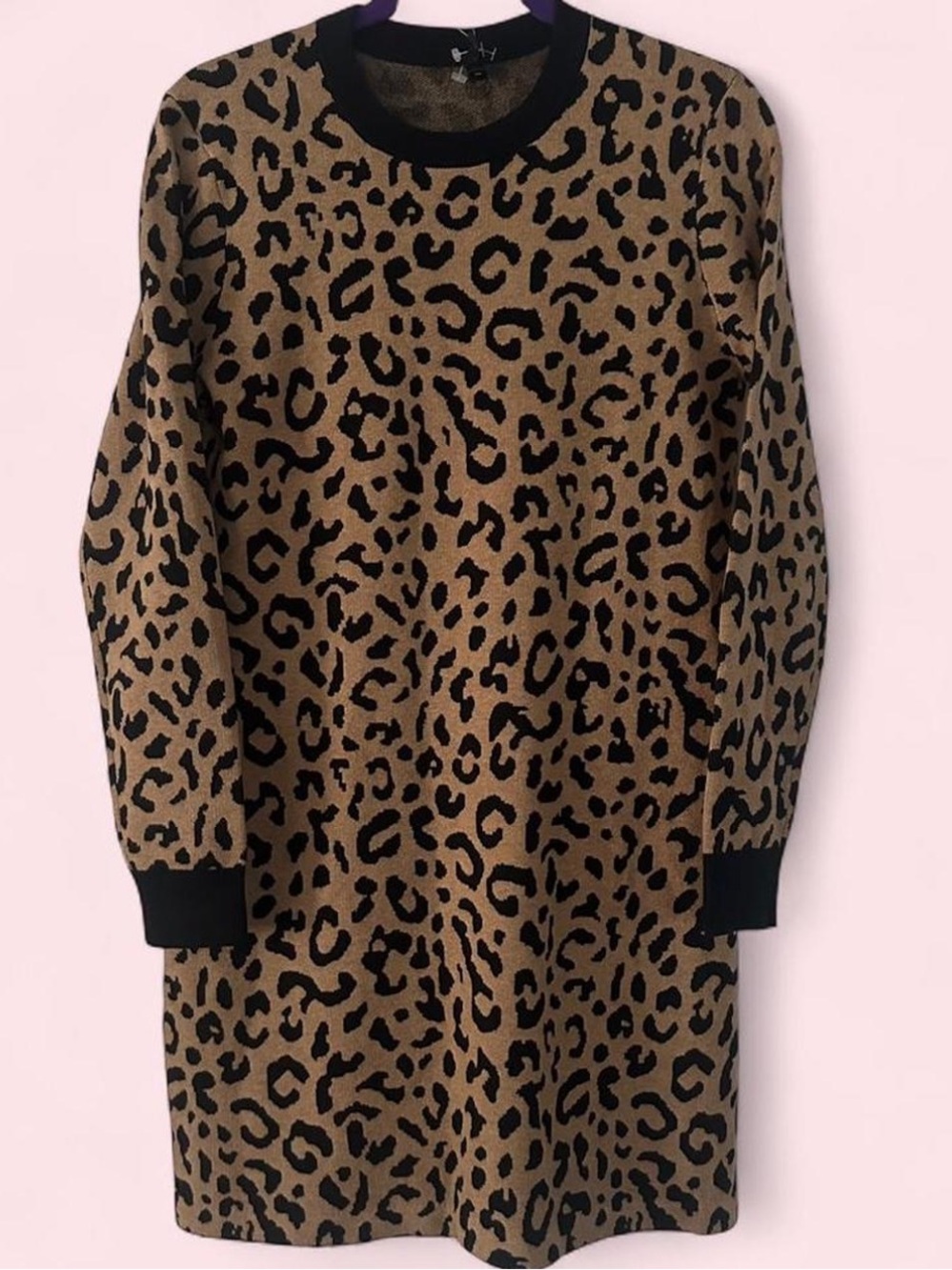 JCrew Leopard Sweater Dress S NWT
